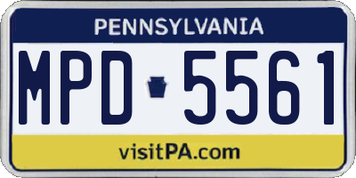 PA license plate MPD5561