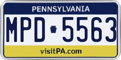 PA license plate MPD5563
