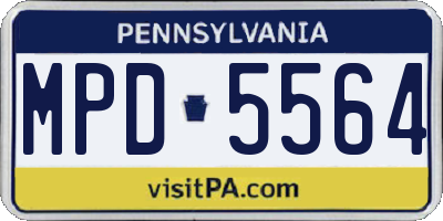 PA license plate MPD5564