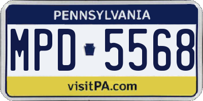 PA license plate MPD5568