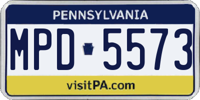 PA license plate MPD5573
