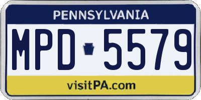 PA license plate MPD5579