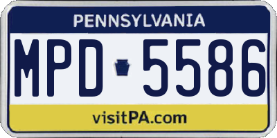 PA license plate MPD5586
