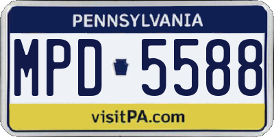 PA license plate MPD5588