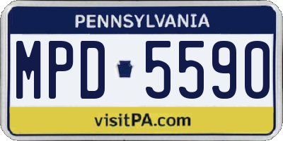 PA license plate MPD5590