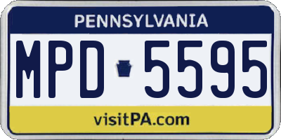 PA license plate MPD5595