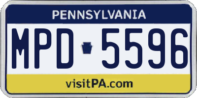 PA license plate MPD5596