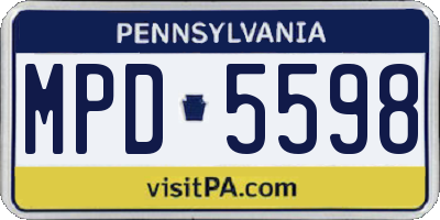 PA license plate MPD5598