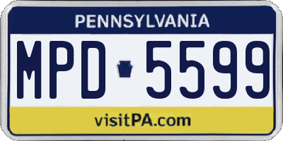 PA license plate MPD5599