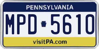 PA license plate MPD5610