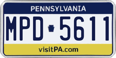 PA license plate MPD5611