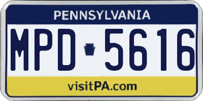PA license plate MPD5616