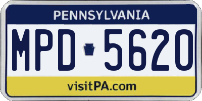 PA license plate MPD5620