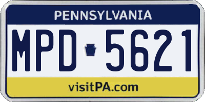 PA license plate MPD5621