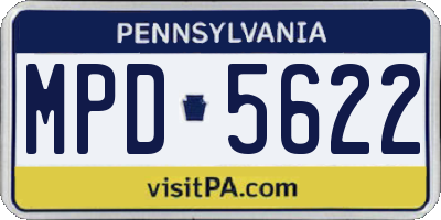 PA license plate MPD5622