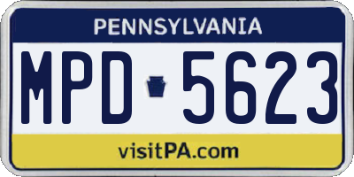 PA license plate MPD5623