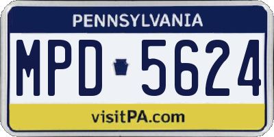 PA license plate MPD5624