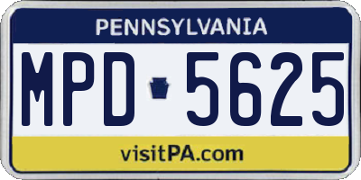 PA license plate MPD5625