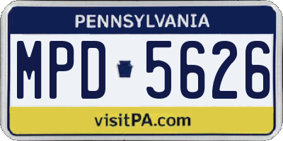PA license plate MPD5626