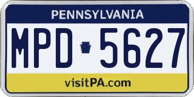 PA license plate MPD5627