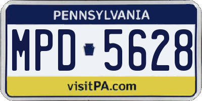 PA license plate MPD5628