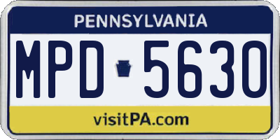 PA license plate MPD5630