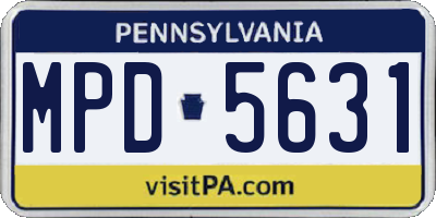 PA license plate MPD5631