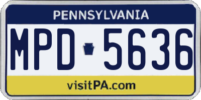 PA license plate MPD5636