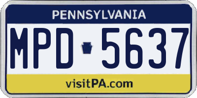 PA license plate MPD5637