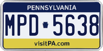 PA license plate MPD5638