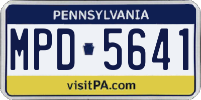 PA license plate MPD5641