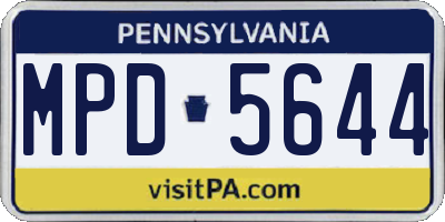 PA license plate MPD5644