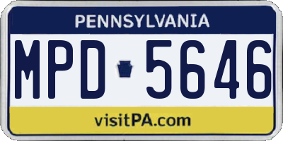 PA license plate MPD5646