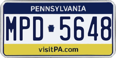 PA license plate MPD5648