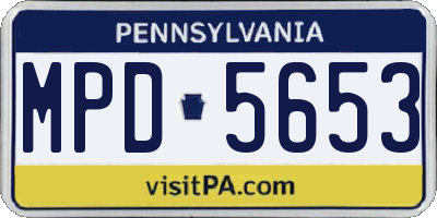 PA license plate MPD5653