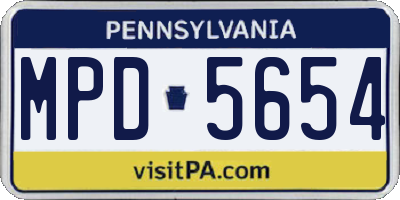 PA license plate MPD5654