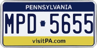 PA license plate MPD5655