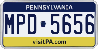 PA license plate MPD5656