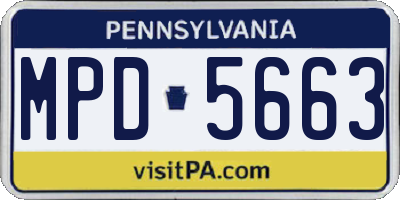 PA license plate MPD5663