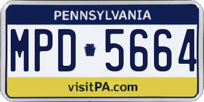 PA license plate MPD5664