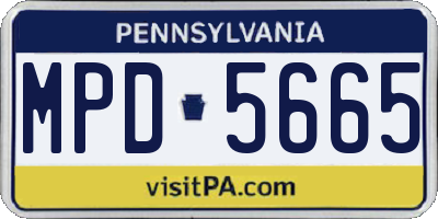 PA license plate MPD5665
