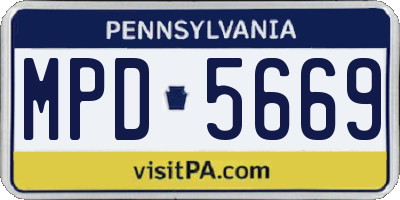 PA license plate MPD5669