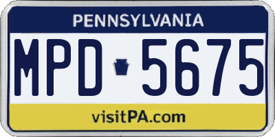 PA license plate MPD5675