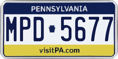 PA license plate MPD5677