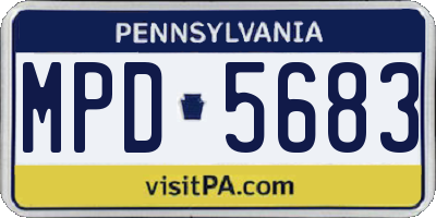 PA license plate MPD5683