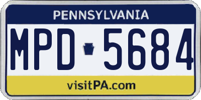 PA license plate MPD5684