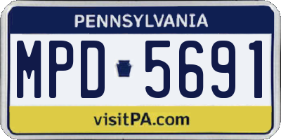 PA license plate MPD5691