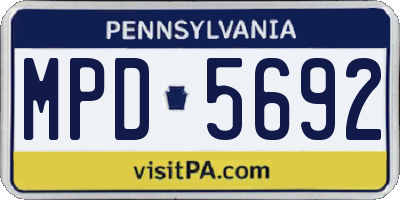 PA license plate MPD5692