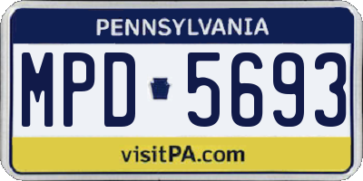 PA license plate MPD5693