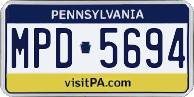 PA license plate MPD5694